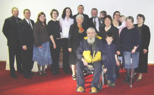 All Dad's descendants, except for one great-grandson, Deacon, and grand-daughter-in-law,
Joanne, and one grandson-in-law, Byron.