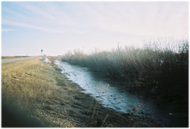 Do you
notice the water in the ditch just opposite Sunset?