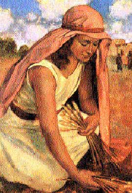 Ruth in the Bible, gathering dropped grain