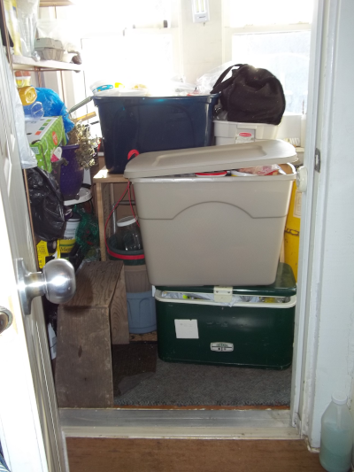 freezer stuff stashed in the back porch